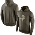 Men Minnesota Vikings Nike Olive Salute To Service KO Performance Hoodie