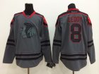 NHL chicago blackhawks #8 leddy Charcoal Cross Check Jerseys