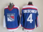 NHL New York Rangers #4 Ron Greschner CCM Throwback blue jerseys