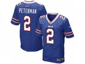 Men\'s Nike Buffalo Bills #2 Nathan Peterman Elite Royal Blue Team Color NFL Jersey