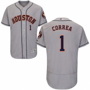 Men\'s Majestic Houston Astros #1 Carlos Correa Grey Flexbase Authentic Collection MLB Jersey