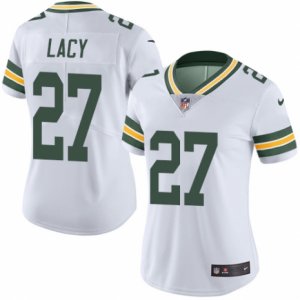 Women\'s Nike Green Bay Packers #27 Eddie Lacy Limited White Rush NFL Jersey