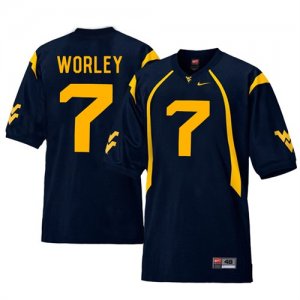 West Virginia Mountaineers #7 Daryl Worley Navy College Football Jersey