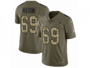 Men Nike New England Patriots #69 Shaq Mason Limited Olive Camo 2017 Salute to Service NFL Jersey