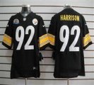 Nike Steelers #92 James Harrison Black With Hall of Fame 50th Patch NFL Elite Jersey