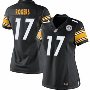 Women\'s Nike Pittsburgh Steelers #17 Eli Rogers Limited Black Team Color NFL Jersey