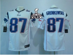 2015 Super Bowl XLIX Nike NFL new england patriots #87 gronkowski white Game Jerseys