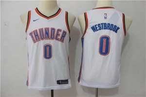 Thunder #0 Russell Westbrook White Nike Youth Swingman Jersey