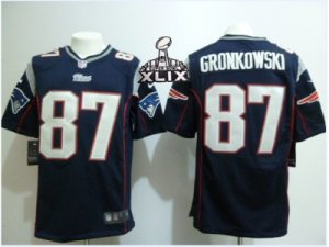 2015 Super Bowl XLIX Nike new england patriots #87 gronkowski blue Game Jerseys