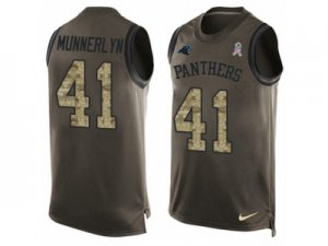 Men\'s Nike Carolina Panthers #41 Captain Munnerlyn Limited Green Salute to Service Tank Top NFL Jersey