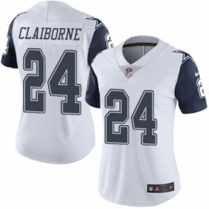 Women\'s Nike Dallas Cowboys #24 Morris Claiborne Limited White Rush NFL Jersey