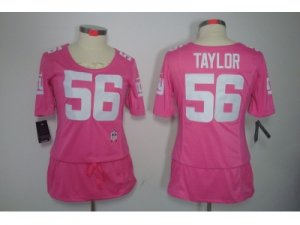 Nike Womens New York Giants #56 Lawrence Taylor pink Jerseys[breast Cancer Awareness]