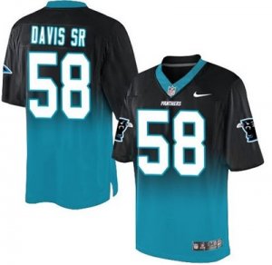 Nike Carolina Panthers #58 Thomas Davis Sr BlackBlue Men Stitched NFL Elite Fadeaway Fashion Jersey