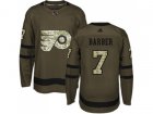 Youth Adidas Philadelphia Flyers #7 Bill Barber Green Salute to Service Stitched NHL Jersey