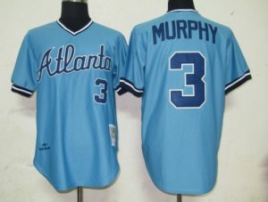 MLB Atlanta Braves #3 Murphy Throwback lt,blue