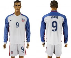 USA #9 Morris Home Long Sleeves Soccer Country Jersey