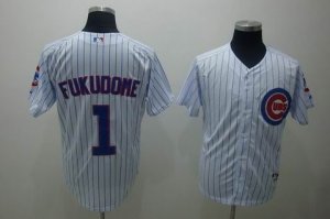 mlb chicago cubs #1 fukudome white(blue strip)