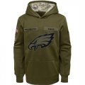 Philadelphia Eagles Nike Youth Salute to Service Pullover Performance Hoodie Green