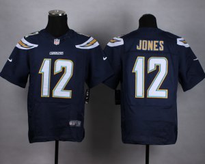 Nike San Diego Chargers #12 JONES Dark blue jerseys(Elite)