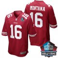 Mens San Francisco 49ers #16 Joe Montana Scarlet Retired Player Game Jersey