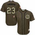 Men's Majestic Chicago Cubs #23 Ryne Sandberg Replica Green Salute to Service MLB Jersey