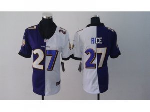 Nike women baltimore ravens #27 ray rice purple-white jerseys[Elite split]