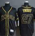 Angels #27 Mike Trout Black Gold Flexbase Jersey