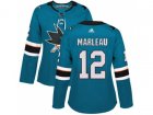 Women Adidas San Jose Sharks #12 Patrick Marleau Teal Home Authentic Stitched NHL Jersey