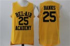 Bel-Air Academy 25 Carlton Banks Yellow Stitched Movie Jersey