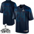 Nike Seattle Seahawks #24 Marshawn Lynch Steel Blue Super Bowl XLVIII NFL Drenched Limited Jersey