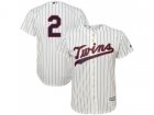 Youth Minnesota Twins #2 Brian Dozier Cream Strip Cool Base Stitched MLB Jersey