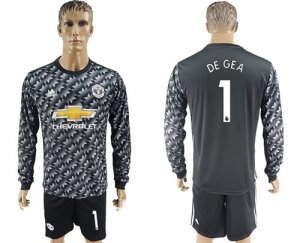 2017-18 Manchester United 1 DE GEA Away Long Sleeve Soccer Jersey