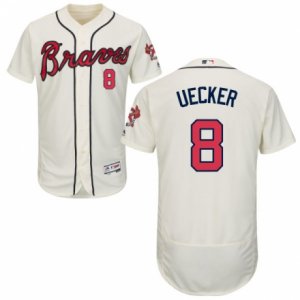 Men\'s Majestic Atlanta Braves #8 Bob Uecker Cream Flexbase Authentic Collection MLB Jersey