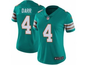 Women Nike Miami Dolphins #4 Matt Darr Vapor Untouchable Limited Aqua Green Alternate NFL Jersey