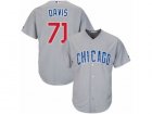 Mens Majestic Chicago Cubs #71 Wade Davis Replica Grey Road Cool Base MLB Jersey