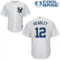 Men's Majestic New York Yankees #12 Chase Headley Replica White Home MLB Jersey