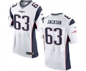 Mens Nike New England Patriots #63 Tre Jackson Elite White NFL Jersey