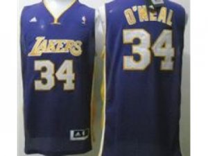 nba Los Angeles Lakers #34 Shaquille O\'Neal Purple(Swingman)