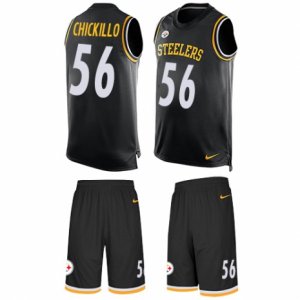 Mens Nike Pittsburgh Steelers #56 Anthony Chickillo Limited Black Tank Top Suit NFL Jersey