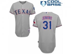 Youth Majestic Texas Rangers #31 Ferguson Jenkins Authentic Grey Road Cool Base MLB Jersey