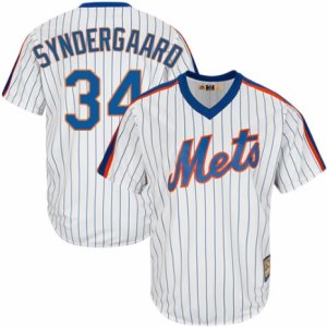 Men\'s Majestic New York Mets #34 Noah Syndergaard Authentic White Cooperstown MLB Jersey