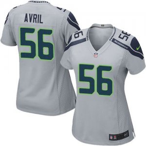 Women Nike Seattle Seahawks #56 Cliff Avril Grey jerseys