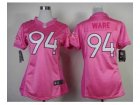 Nike women denver broncos #94 ware pink jerseys [love]