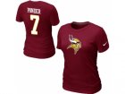 Women Nike Minnesota Vikings #7 Christian Ponder Name & Number T-Shirt Red