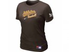 women Oakland Athletics Nike Brown Short Sleeve Practice T-Shirt