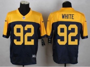 Nike Green Bay Packers #92 WHITE yellow-blue jerseys[Elite]