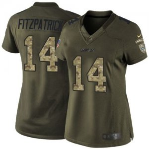 Women Nike New York Jets #14 Ryan Fitzpatrick Green Salute to Service Jerseys