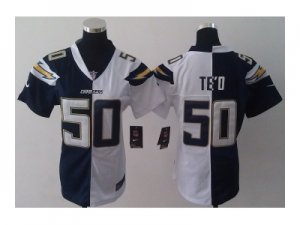 nike women nfl jerseys san diego chargers #50 manti teo white-blue[Elite split]