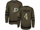 Youth Adidas Anaheim Ducks #4 Cam Fowler Green Salute to Service Stitched NHL Jersey