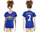 Womens Manchester United #2 Rafael Away Soccer Club Jersey